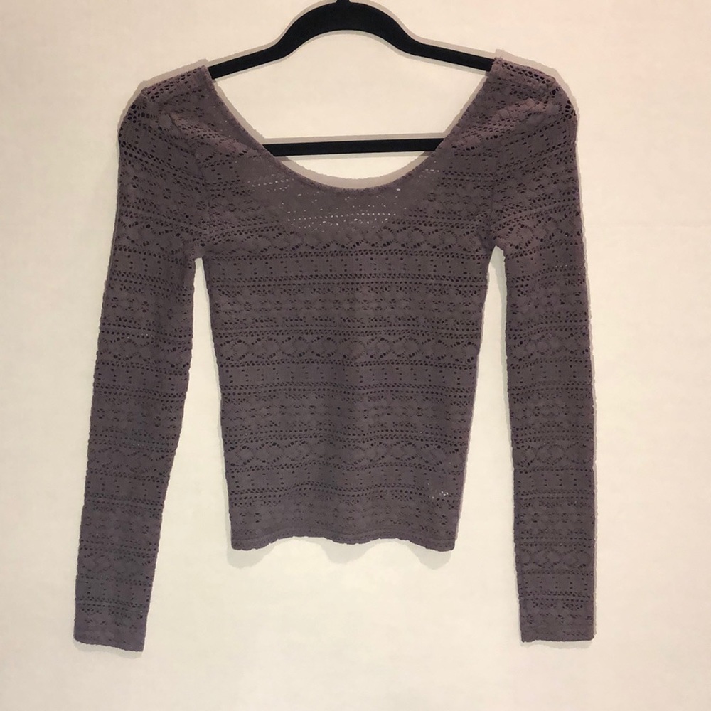 American Eagle Crochet Long Sleeve Top